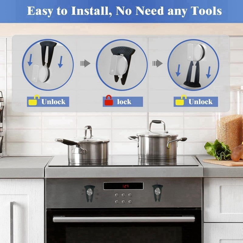 Gas Stove Locks Stove Knob Safety Locks 4 Pcs Black For Home Use