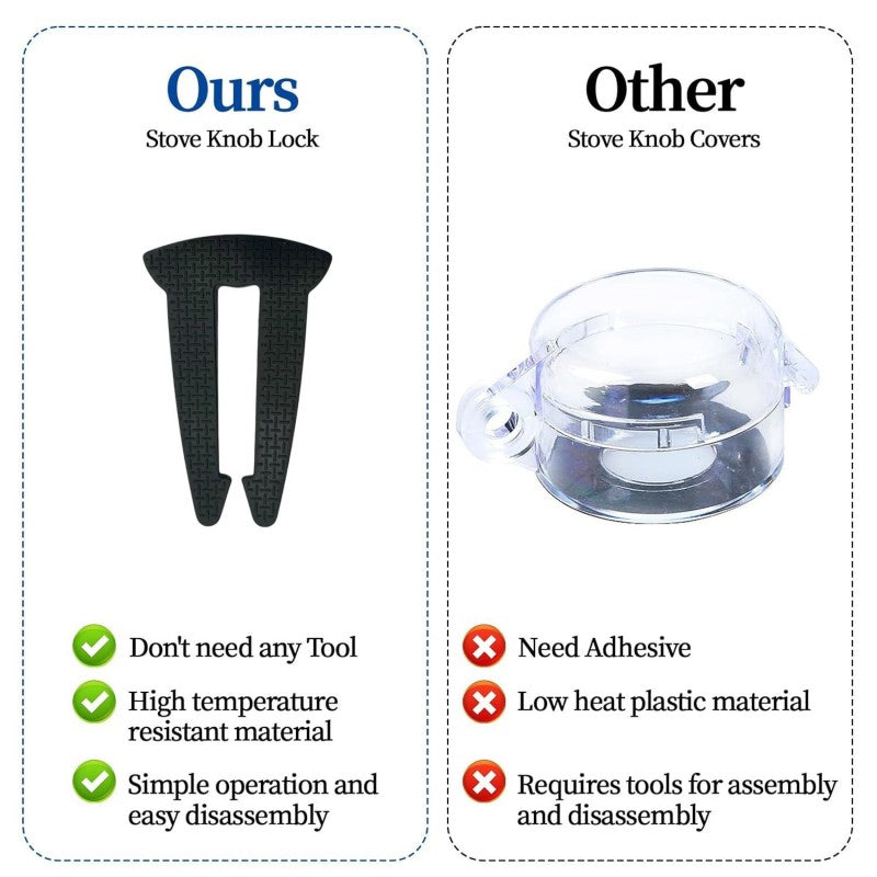 Gas Stove Locks Stove Knob Safety Locks 4 Pcs Black For Home Use