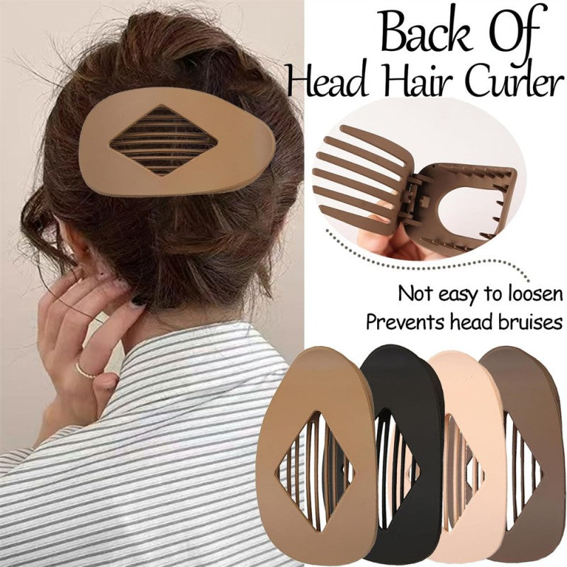 2pcs Small Flat Claw Clips for Women Stylish Curved Blliptical Flat Hair Clips Non-Slip
