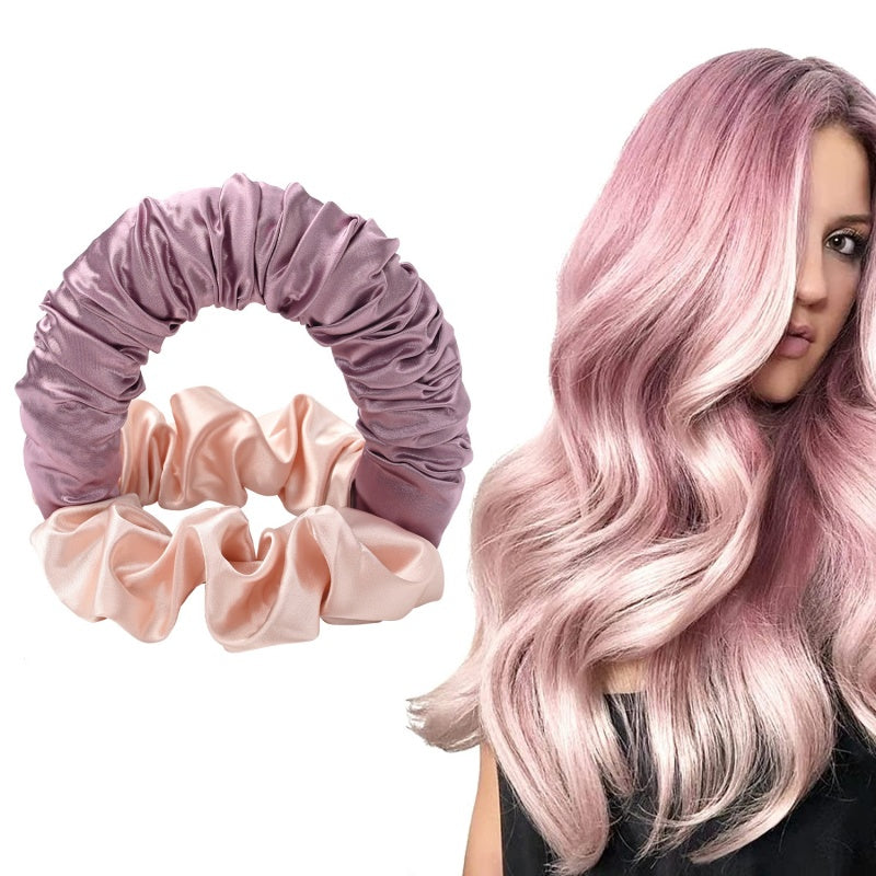 2Pcs Heatless Curling Scrunchie Curler Rod No Heat Long Hair Curls Headband ﻿