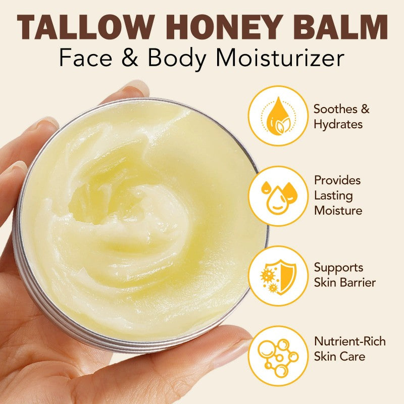 Tallow Honey Butter Balm Moisturizer Hydrating Cream for Skin Face Body