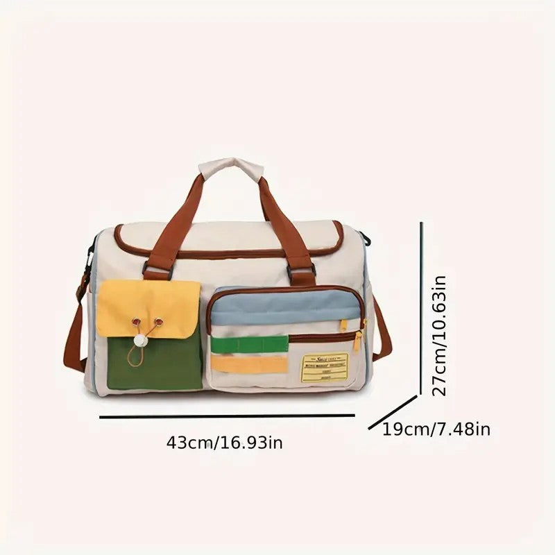 Large Capacity Oxford Cloth Sports Duffel Bag with Adjustable Shoulder Strap