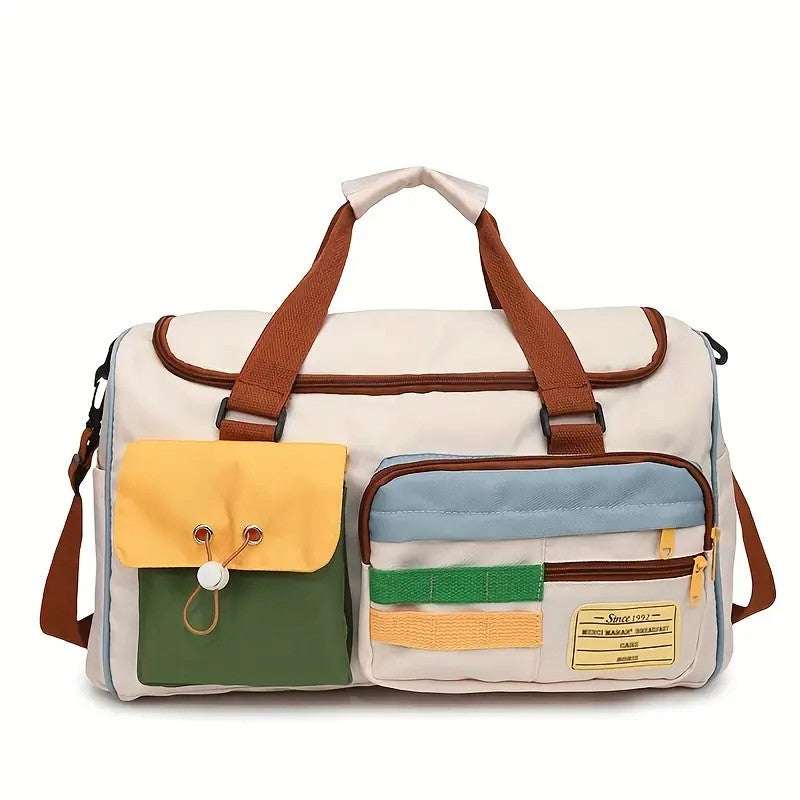 Large Capacity Oxford Cloth Sports Duffel Bag with Adjustable Shoulder Strap