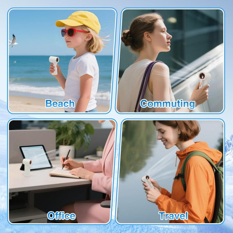 Portable Handheld Fan Rechargeable 100 Speeds Turbo Ice Cooling Fan Personal Mini