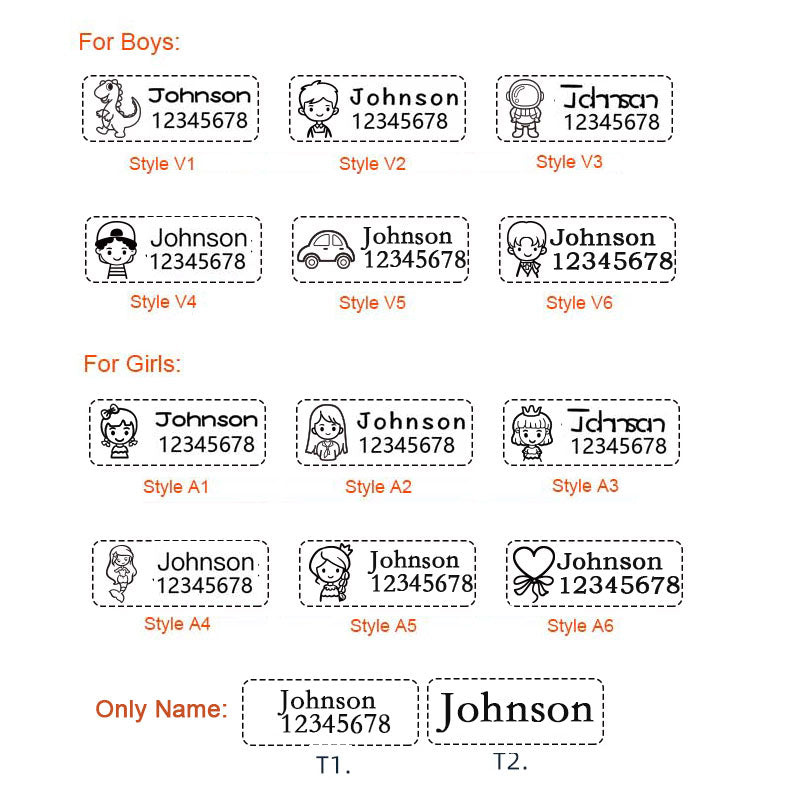 Large Personalized Name Stamp for Clothing – Washable & Permanent
