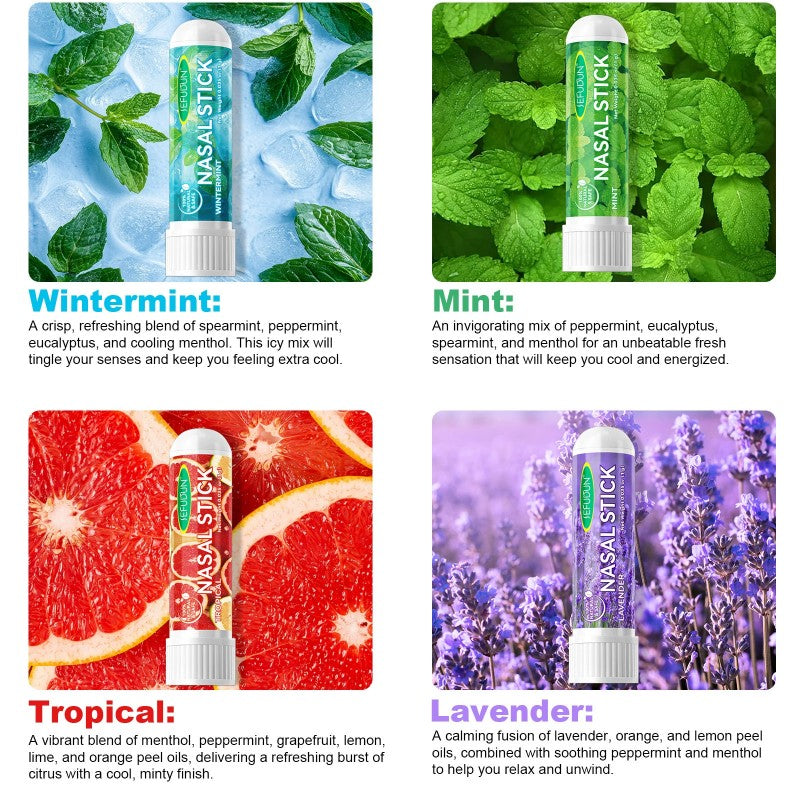 4X Nasal Stick Inhaler Mixed Nasal Stick Set Enhances Focus Breathing
