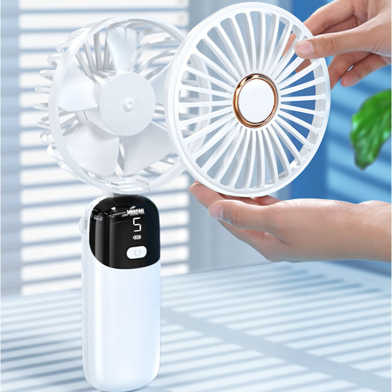 USB Handheld Mini Fan Foldable Neck Hanging Fans 5 Speed USB Rechargeable