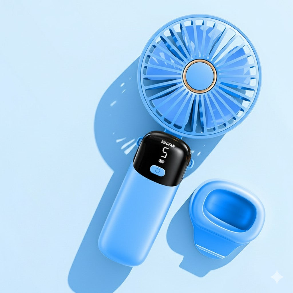 USB Handheld Mini Fan Foldable Neck Hanging Fans 5 Speed USB Rechargeable