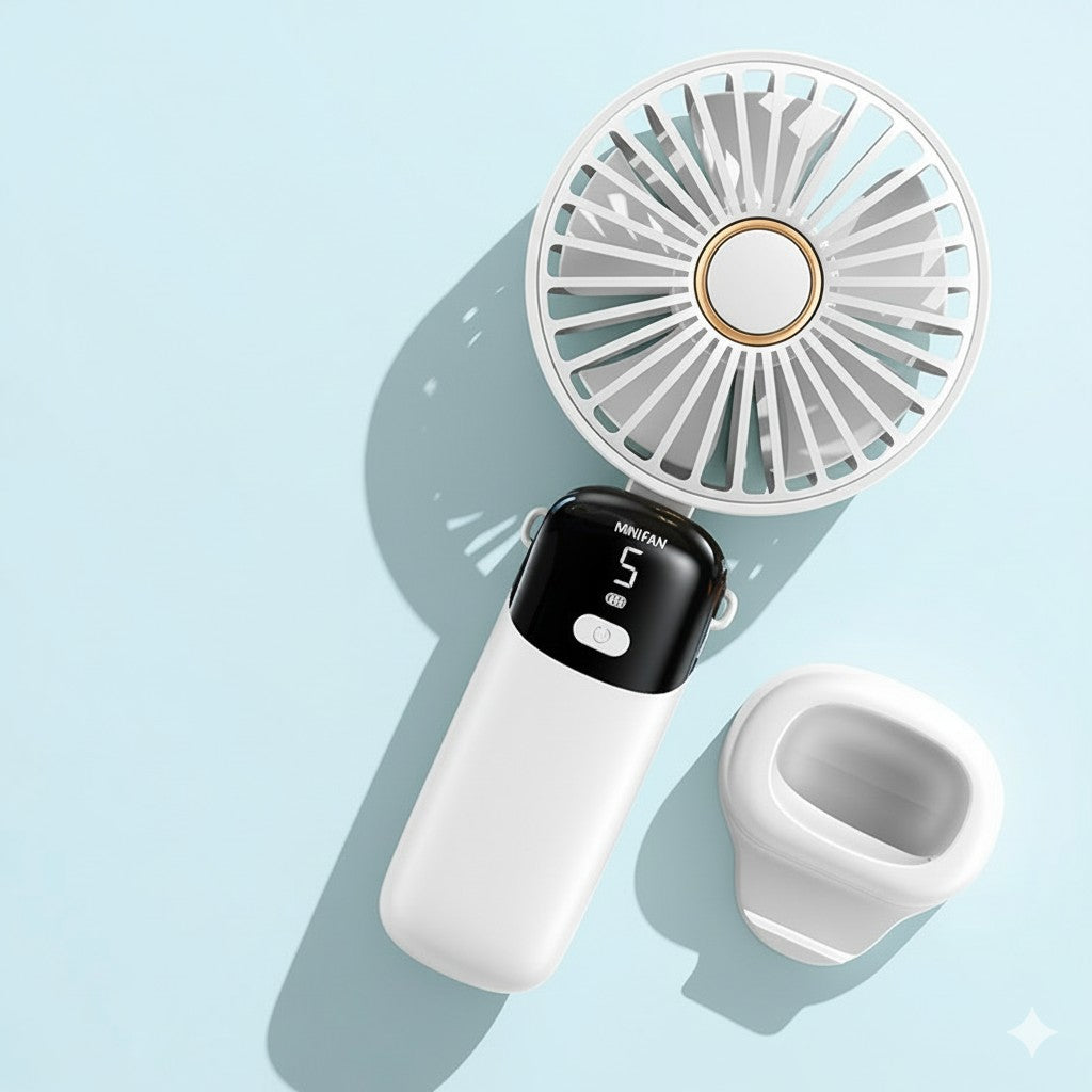 USB Handheld Mini Fan Foldable Neck Hanging Fans 5 Speed USB Rechargeable