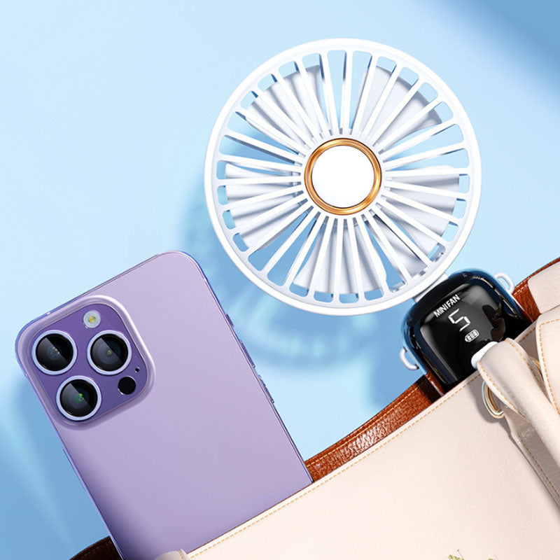 USB Handheld Mini Fan Foldable Neck Hanging Fans 5 Speed USB Rechargeable
