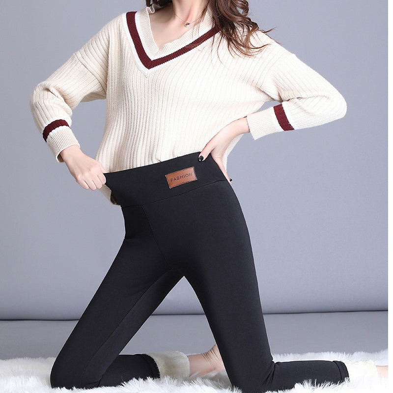 Thick Cashmere Leggings Fleece Lined Tights High Waist Stretchy Ladies –  Wise Living NZ