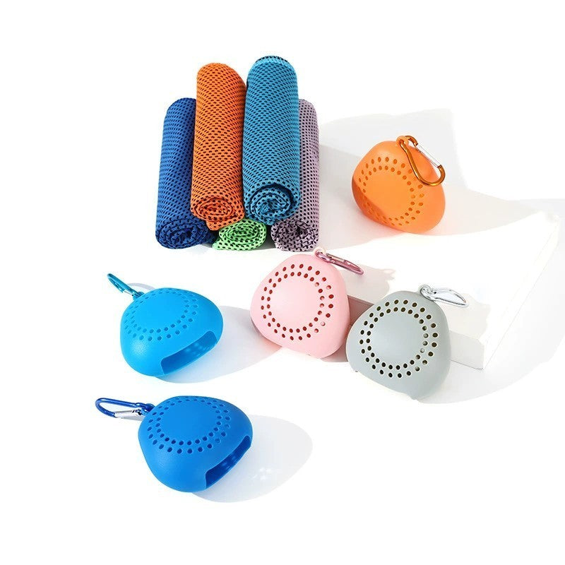 Outdoor Travel Quick-Drying Towel with Portable Silicone Case