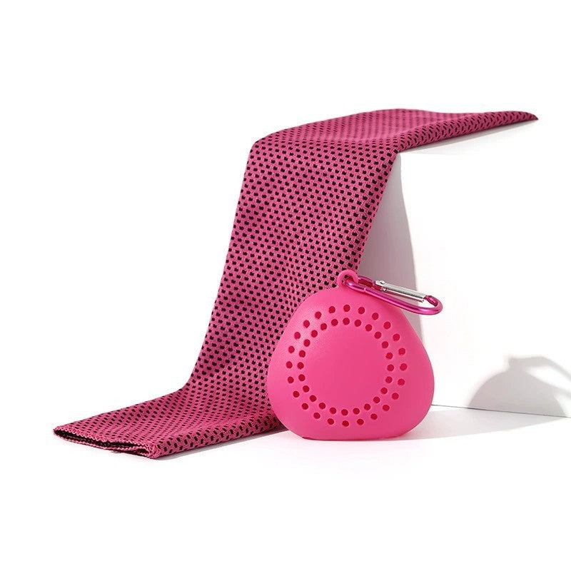 Outdoor Travel Quick-Drying Towel with Portable Silicone Case