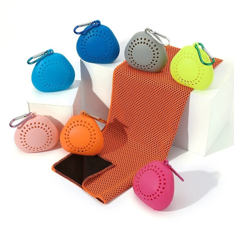 Outdoor Travel Quick-Drying Towel with Portable Silicone Case