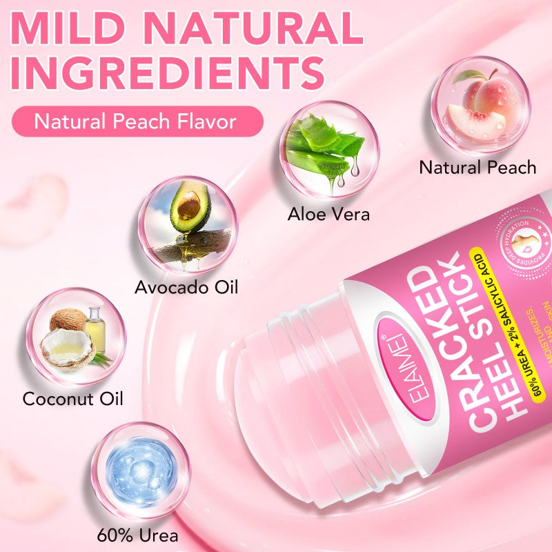 Peach Urea 60% Heel Balm Stick – Deep Repair for Cracked, Dry Heels