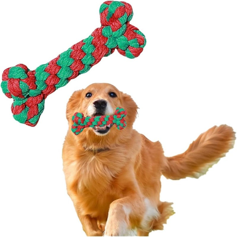 4 Pack Christmas Dog Bite Resistant Chew Candy Cane Toy Rope Interactive Tug Toy ﻿