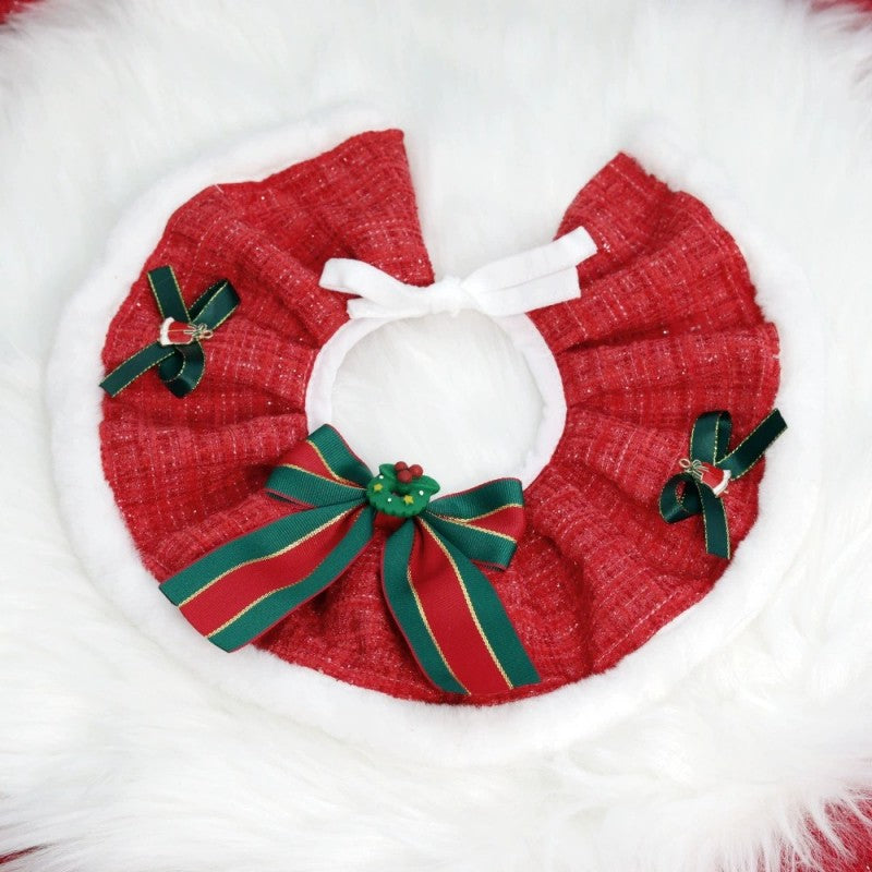Pet Costume Set Santa Hat and Cloak for Cats Small Dogs Pet Christmas Outfit