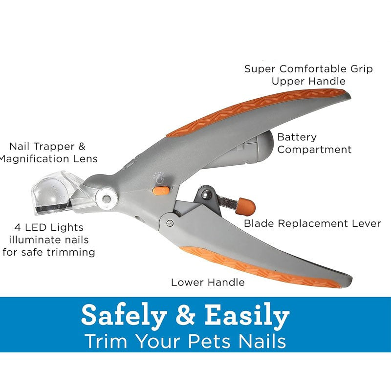 Illuminated Pet Nail Claw Clipper with 5X Magnificatio Scissor Safe with LED Pet Grooming  ﻿