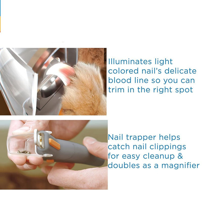 Illuminated Pet Nail Claw Clipper with 5X Magnificatio Scissor Safe with LED Pet Grooming  ﻿
