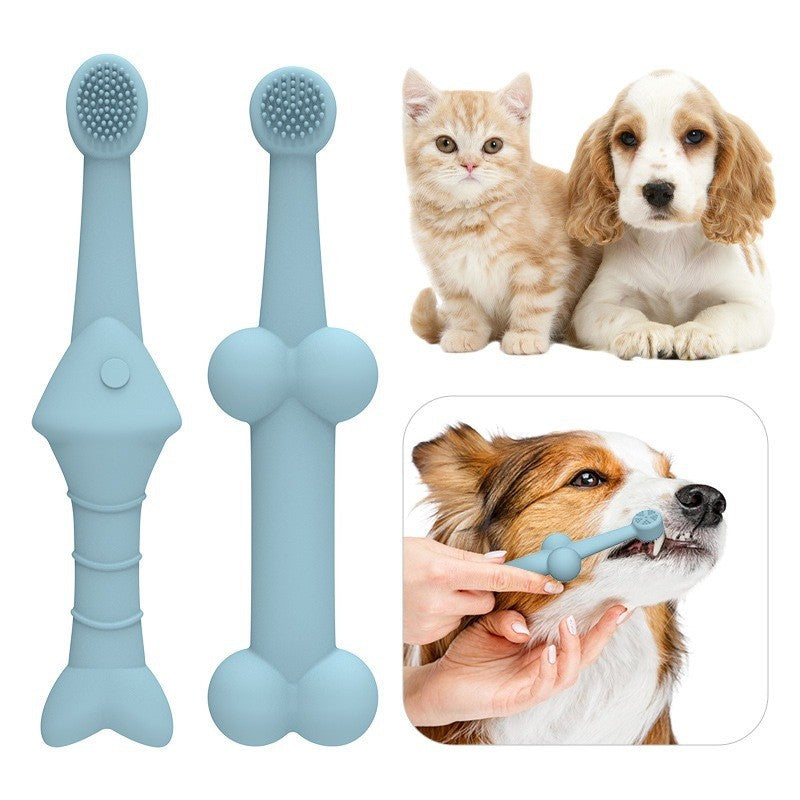 2 pcs pet toothbrush cat and dog oral cleaning toothbrush beauty teeth cleaning