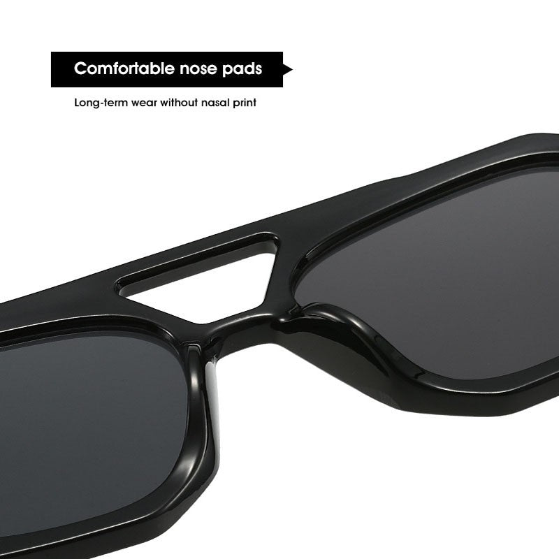 Trendy Hexagonal Aviator Sunglasses Women Men Hexagon Square Sun Glasses ﻿