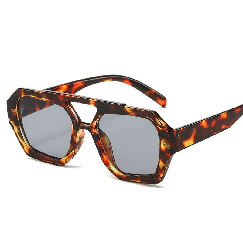 Trendy Hexagonal Aviator Sunglasses Women Men Hexagon Square Sun Glasses ﻿
