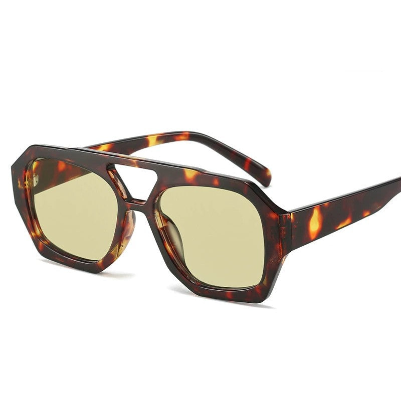 Trendy Hexagonal Aviator Sunglasses Women Men Hexagon Square Sun Glasses ﻿
