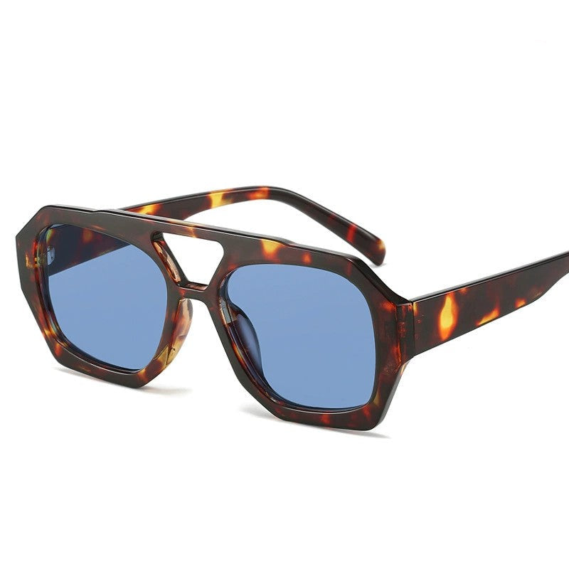 Trendy Hexagonal Aviator Sunglasses Women Men Hexagon Square Sun Glasses ﻿