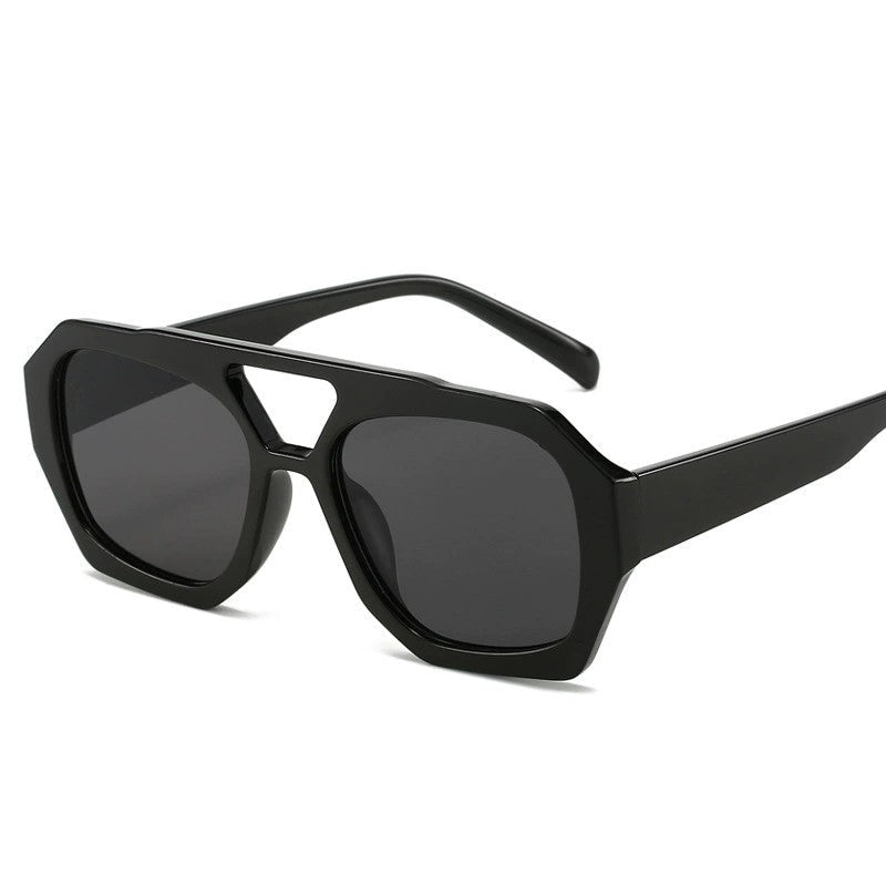 Trendy Hexagonal Aviator Sunglasses Women Men Hexagon Square Sun Glasses ﻿