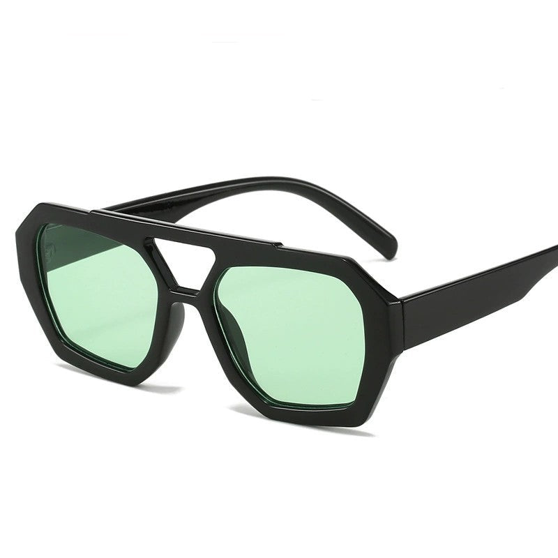 Trendy Hexagonal Aviator Sunglasses Women Men Hexagon Square Sun Glasses ﻿