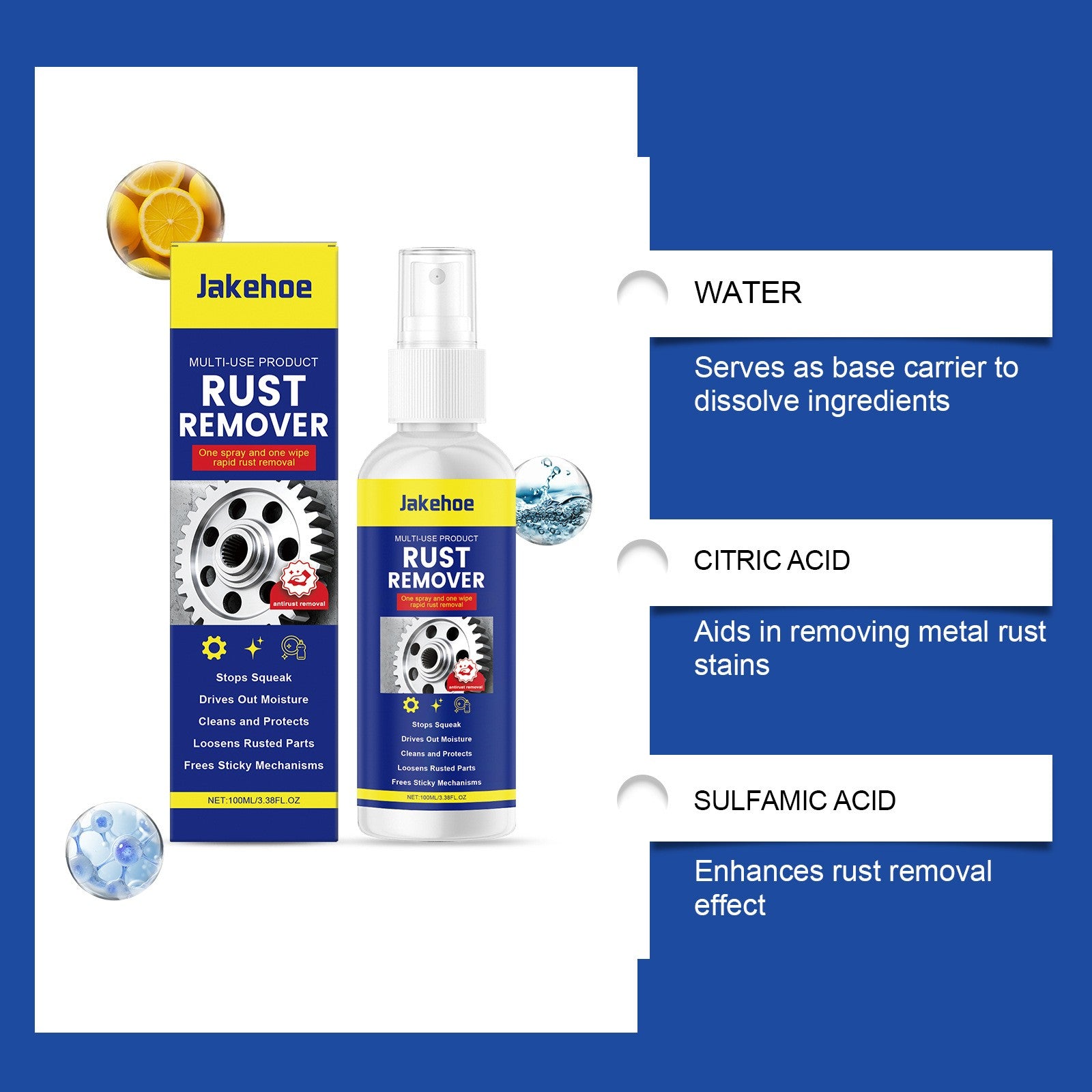 Strong Rust Remover, Powerful Rust Remover Spray for Cars,Car Rust Rem ...