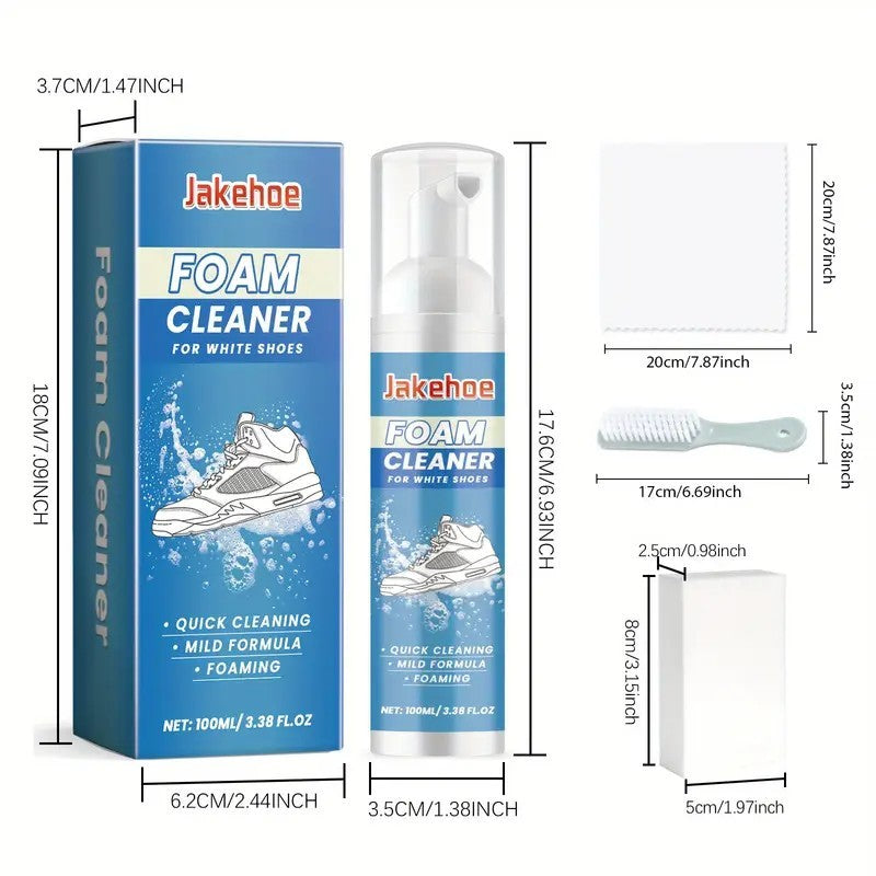 Shoe Cleaner Kit Foam Cleaning Stain Removal Multifunctional Home Supplies