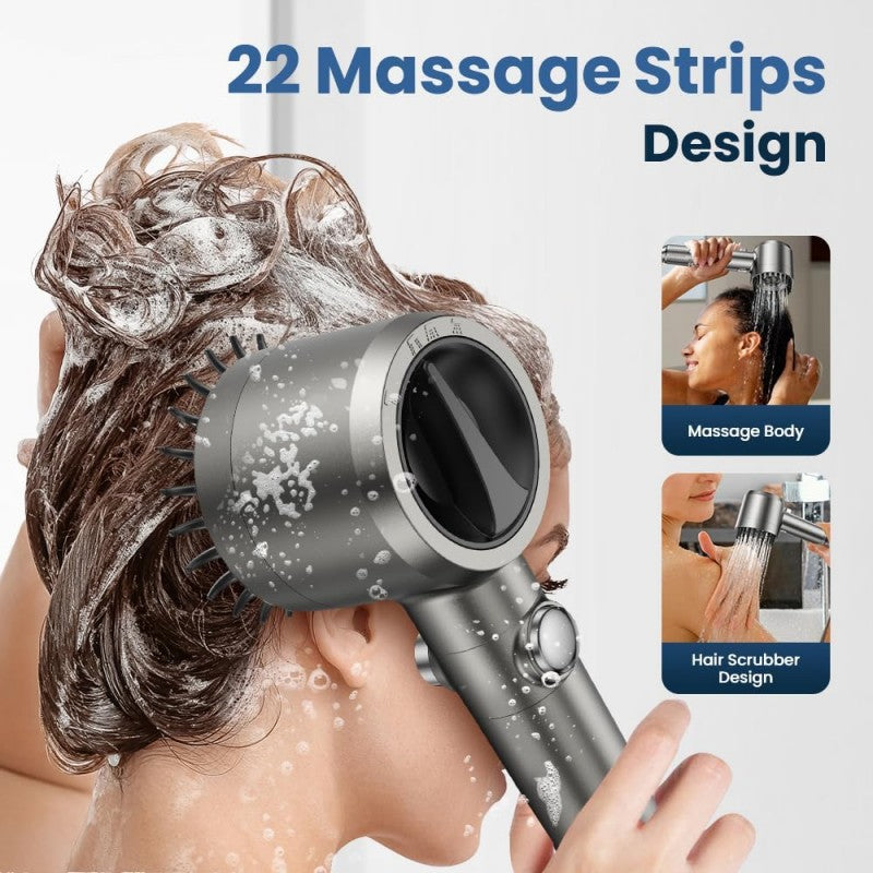 High Pressure Shower Heads with Scalp Massager Shampoo Brush