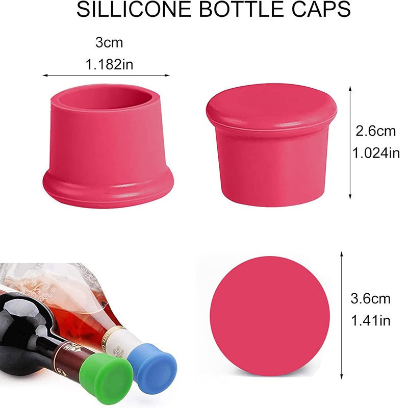6/12 PCS Silicone Rubber Bottle Caps Kitchen Gadgets