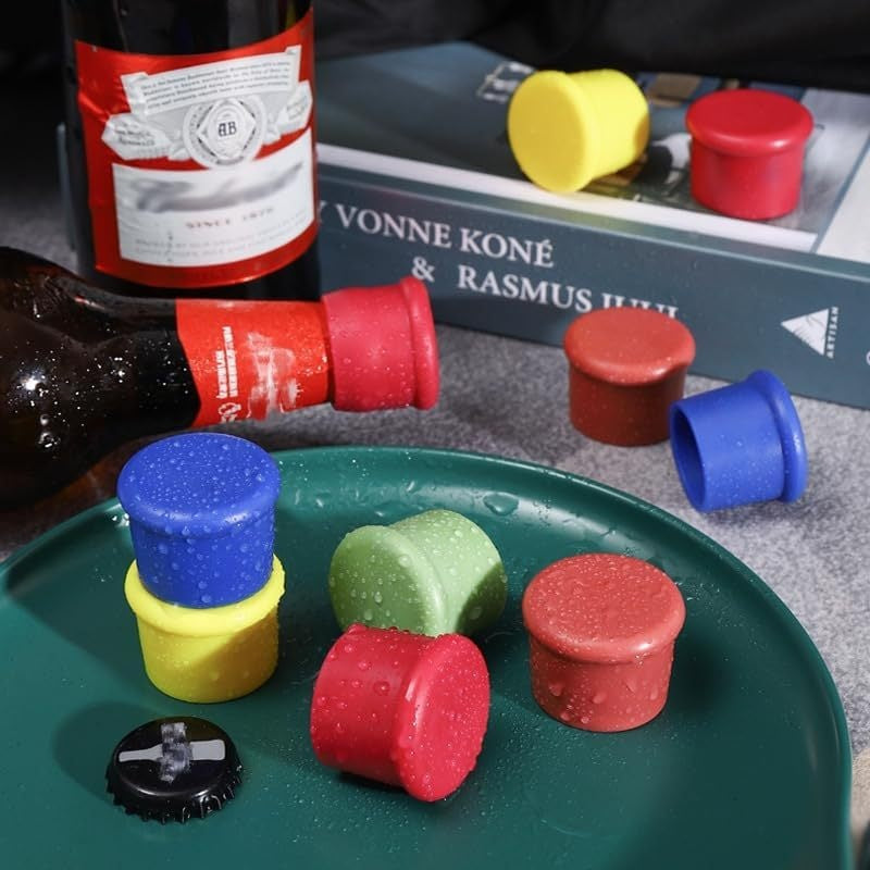 6/12 PCS Silicone Rubber Bottle Caps Kitchen Gadgets