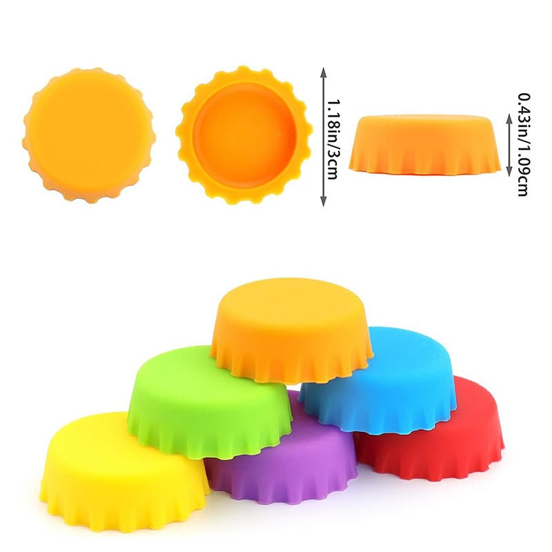 6/12 PCS Silicone Rubber Bottle Caps Kitchen Gadgets