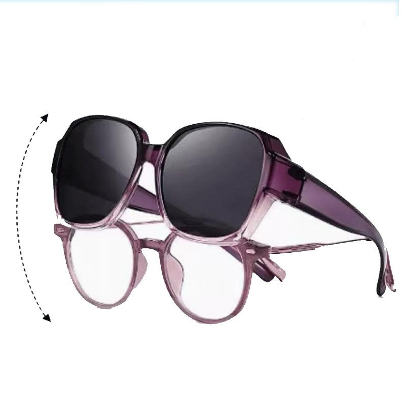 Fit Over Sunglasses for Men & Women, Oversized Square Shades with UV Protection