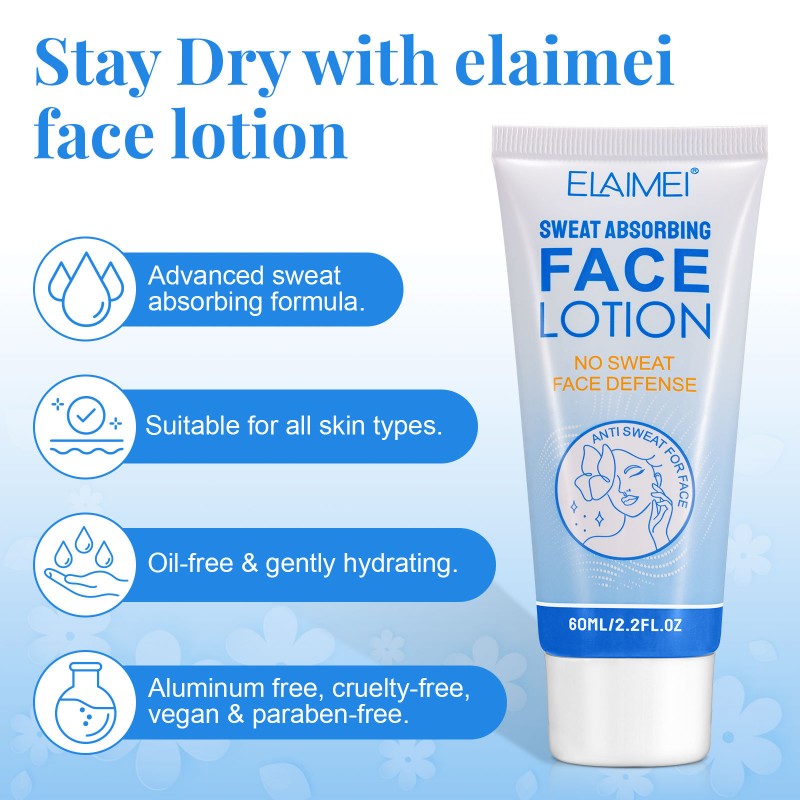 60ml Sweat Absorbing Face Lotion Antiperspirant for Face Forehead Scalp