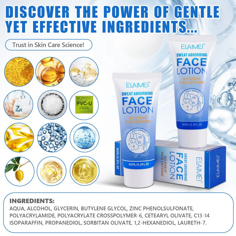 60ml Sweat Absorbing Face Lotion Antiperspirant for Face Forehead Scalp