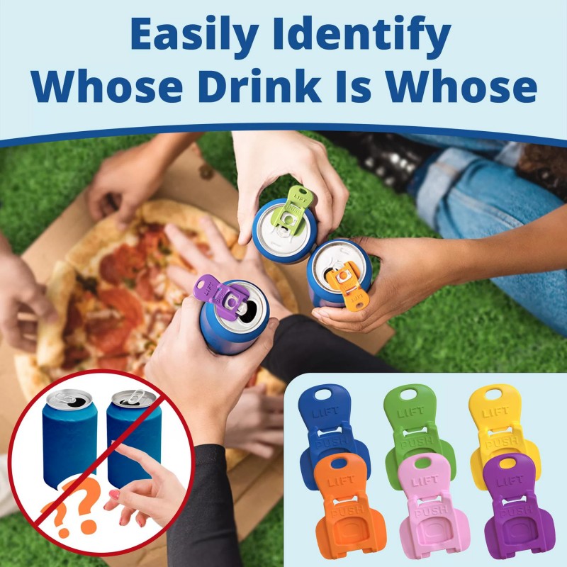 6Pcs Complete Cover Easy Tab Opener Manual Easy Can Opener Beverage Protector