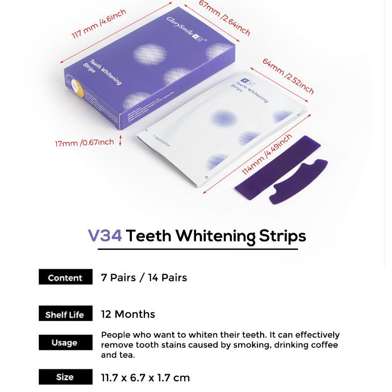 V34 Tooth Whitening Strips – Brighten Your Smile Instantly