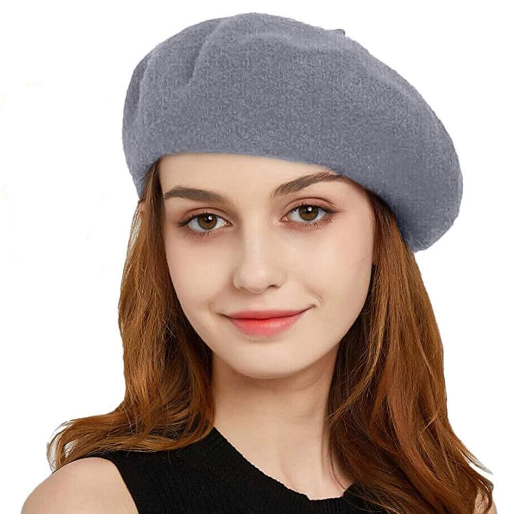 Wool Beret Hat Vintage Classic French Style Winter Beanie Cap