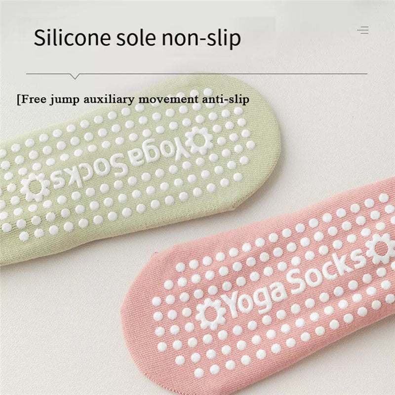 Womens Non-Slip Yoga Grip Trampoline Socks Pilates Gym Sport Fitness Ballet Dance Trainer