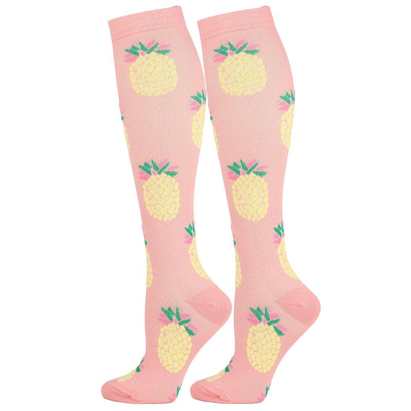 Knee-High Compression Socks Fruits Pattern Sports Nylon Stockings