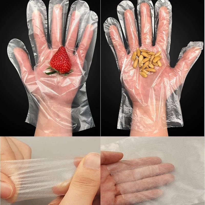 200pcs Disposable Food Safe Clear Plastic Gloves