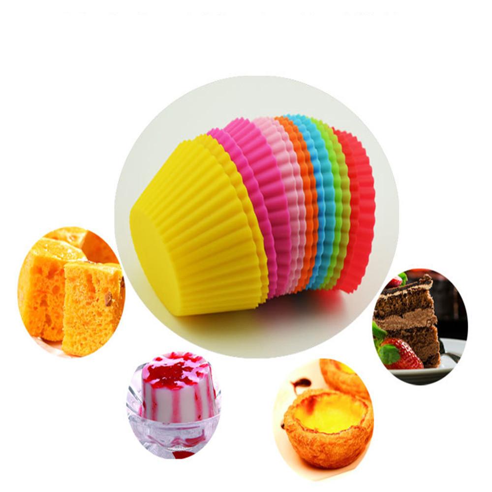 10Pcs Heart Shaped Cupcake Liners Silicone Baking Cups Molds