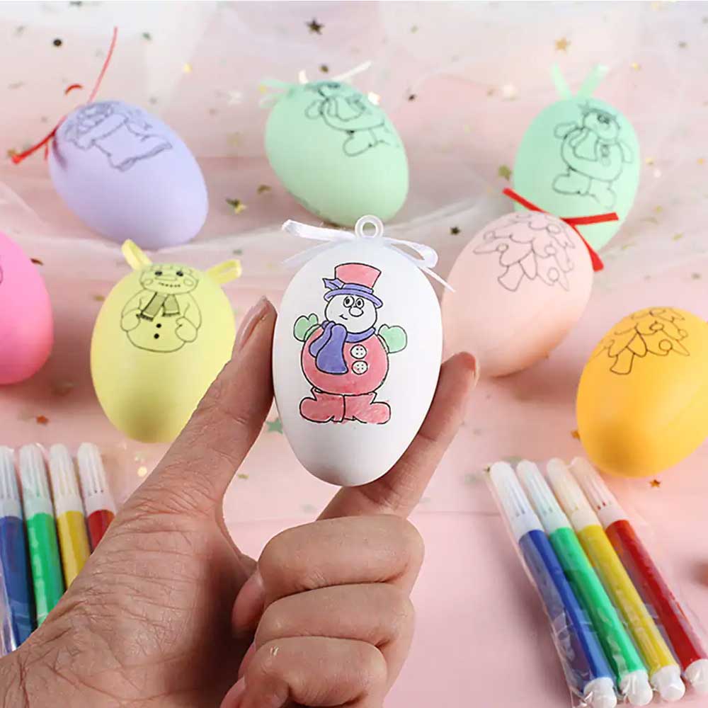 10pcs Pattern Painting Easter Egg with Color Pens