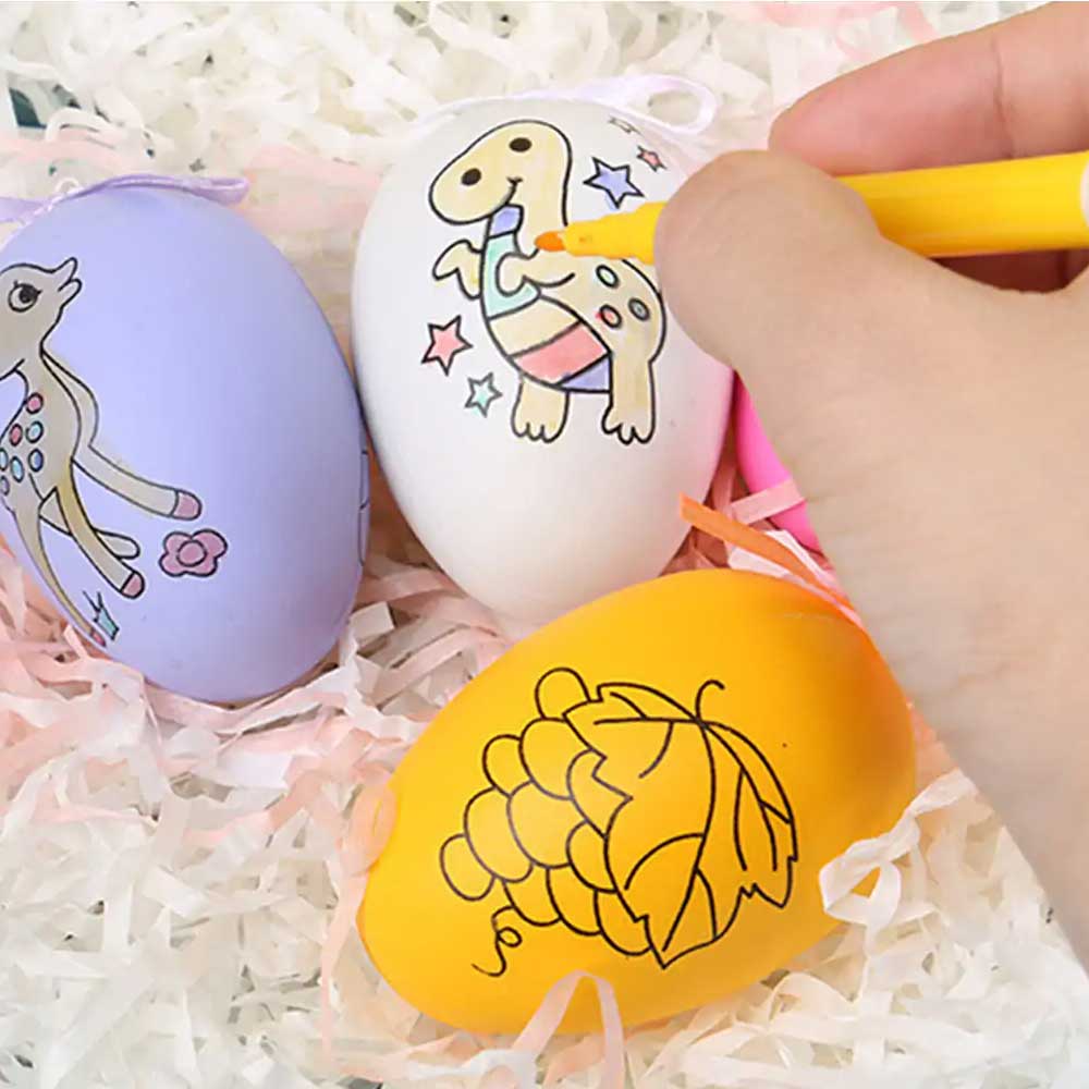 10pcs Pattern Painting Easter Egg with Color Pens