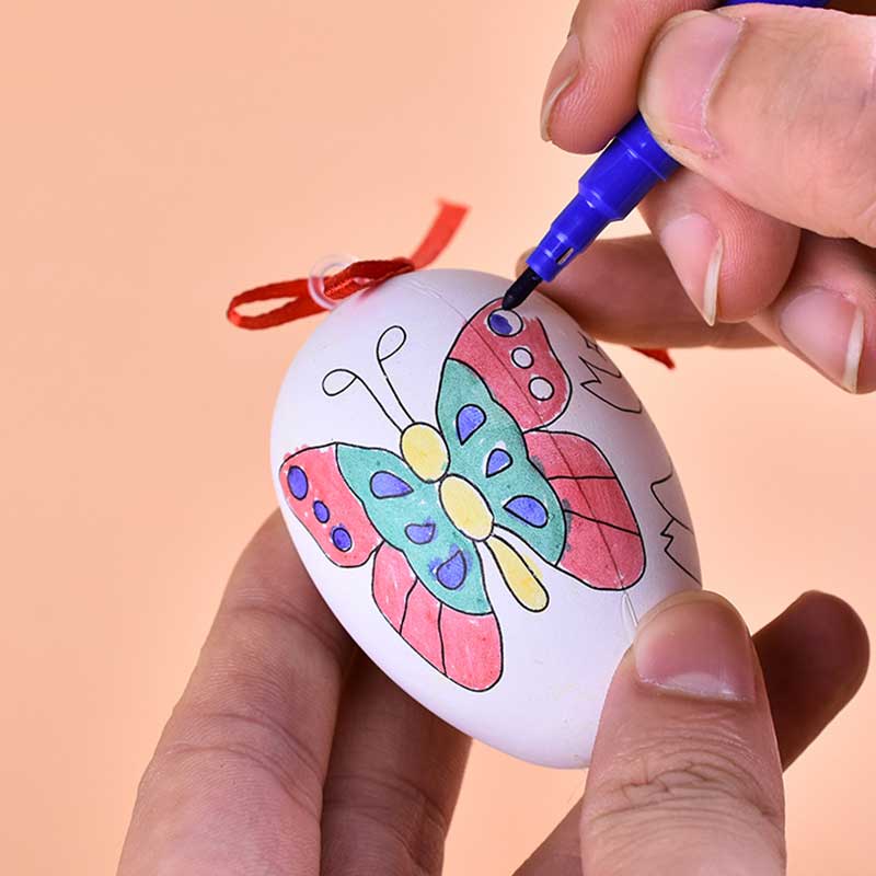 10pcs Pattern Painting Easter Egg with Color Pens