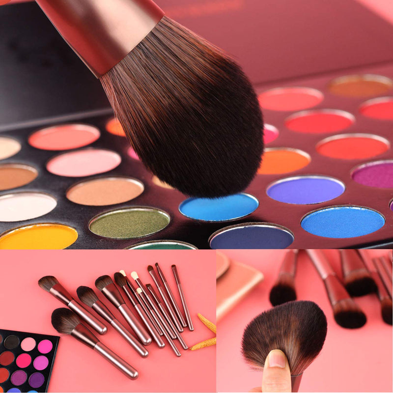 12pcs Premium Synthetic Hair Makeup Brushes Set with Case Bag